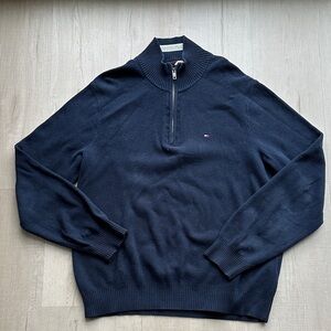 Men’s Classic Tommy Hilfiger Quarter-Zip Navy Sweater